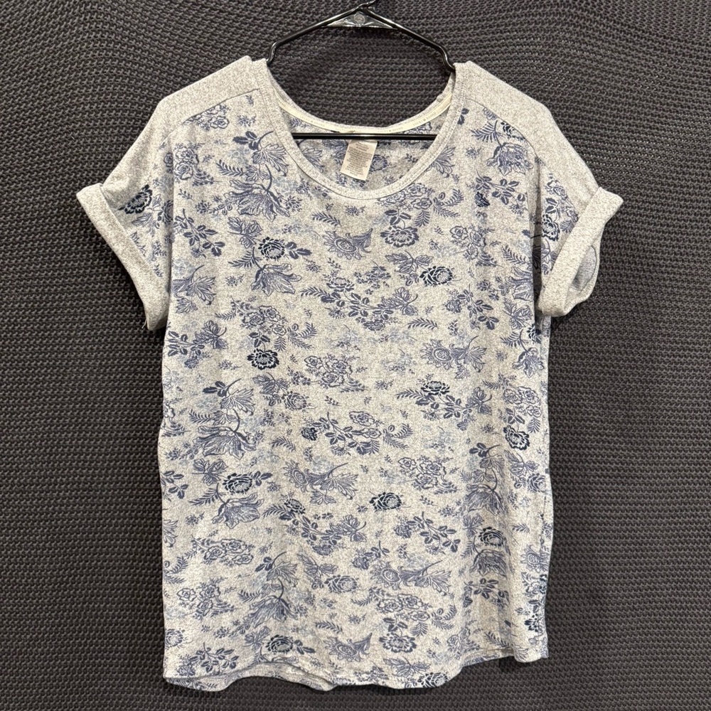 Lucky Brand Floral Blue and White Women's Top